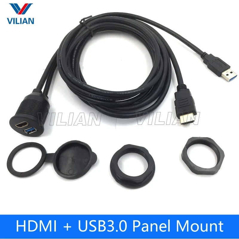 HDMI USB3.0 водонепроницаемый панельный удлинитель для мужчин и женщин 1 м грузовика
