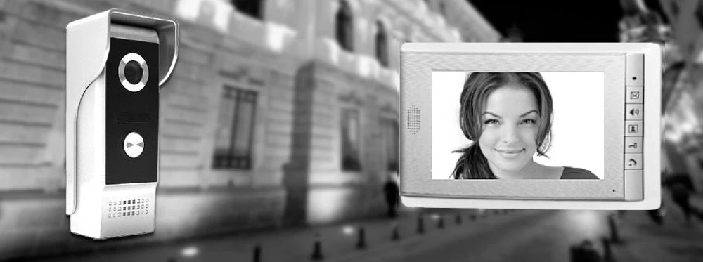 Видеодомофон дверной звонок 7 ''монитор Проводной Видео дверной телефон система 700TVL ИК камера с электрическим замком+ пульт дистанционного управления+ выход