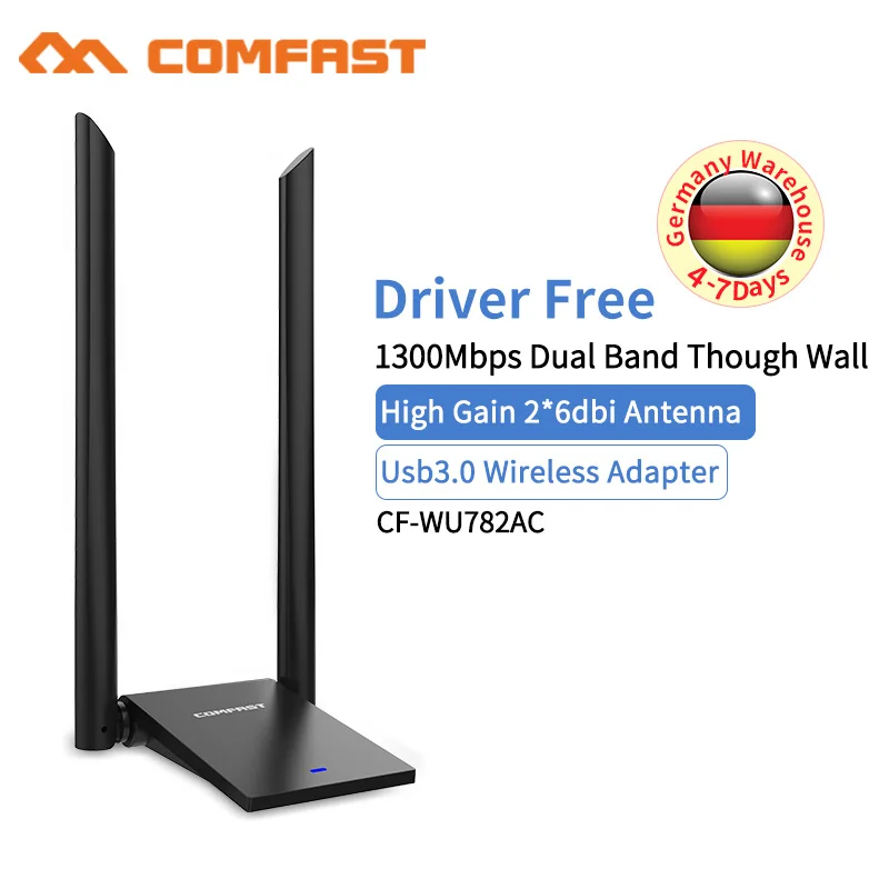 1300 Мбит/с USb 3 0 беспроводной Wifi адаптер двухдиапазонный 2 4 ГГц/5 ГГц * 6dbi Wi fi антенна