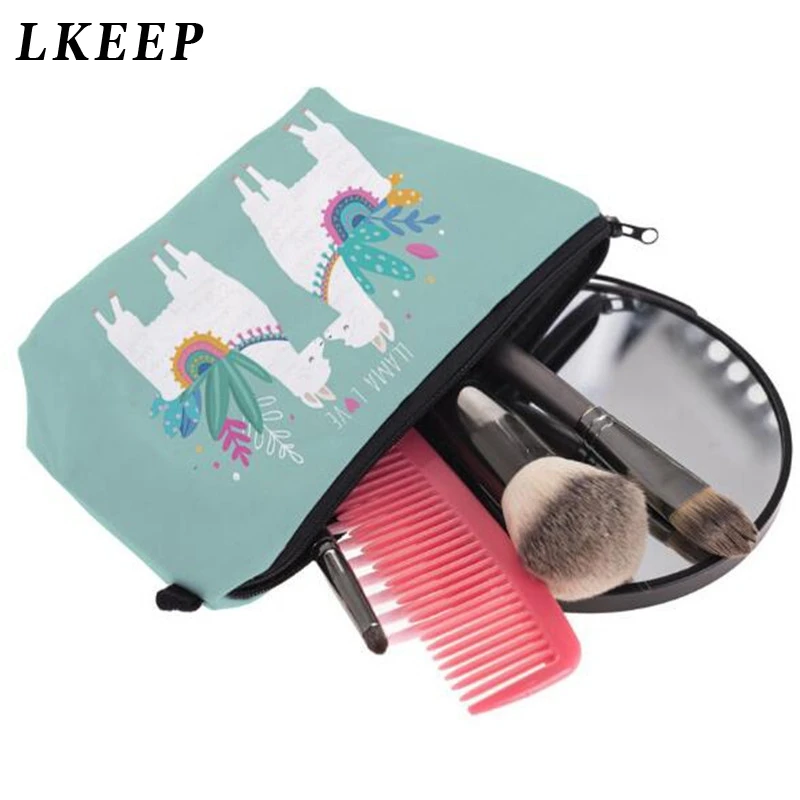 Водостойкая косметичка чехол с рисунком альпаки из мультфильма модная женская