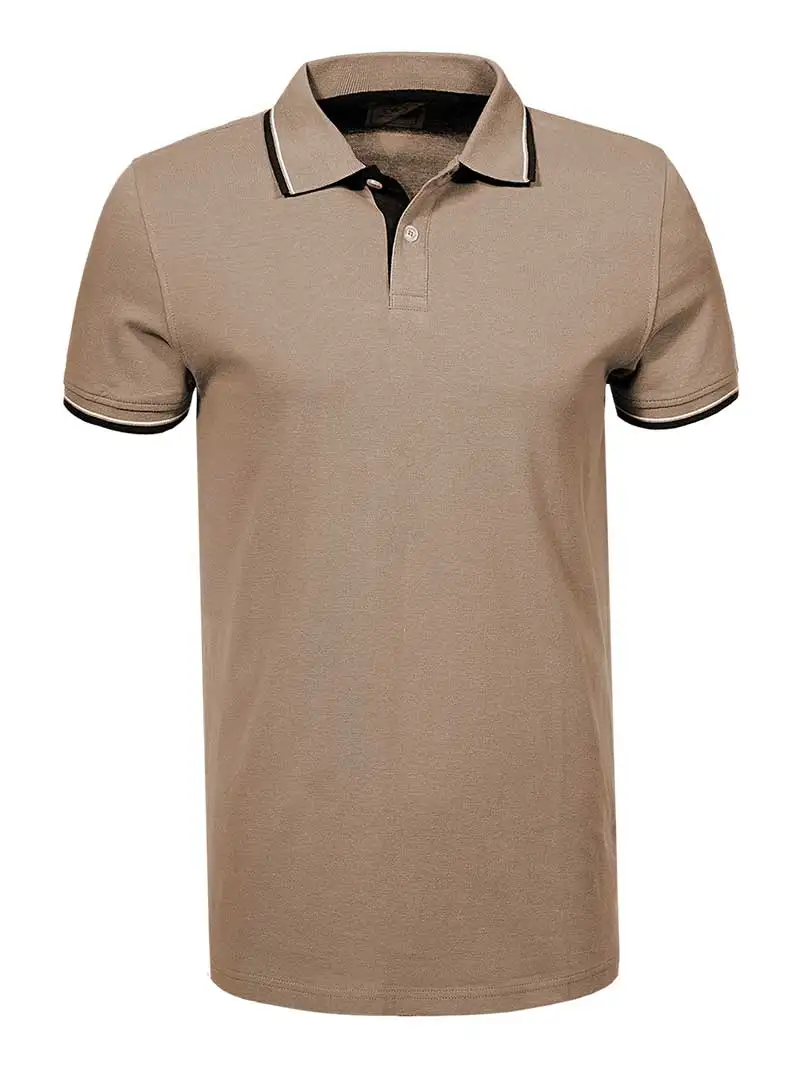 Dk khaki GLO-STORY поставляется от европейских Для мужчин одноцветное Повседневное трикотажные хлопок мужская рубашка-поло Поло футболка с коротким рукавом MPO-7145 - Цвет: Dk khaki