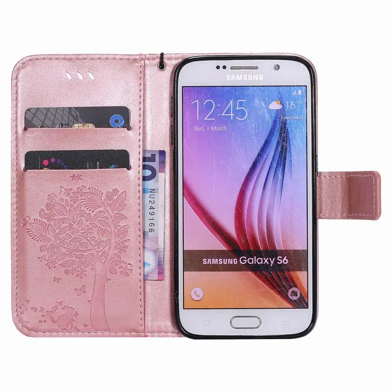 Для Coque samsung Galaxy S6 Чехол кошелек кожаный чехол для телефона samsung Galaxy S6 чехол Флип Для Coque samsung Galaxy S6 Чехол для карт