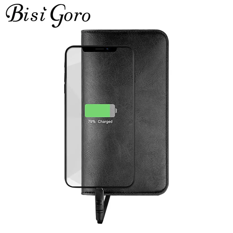 BISI GORO 2019 мужской длинный смарт кошелек USB для зарядки адаптация Ipone Android и type C