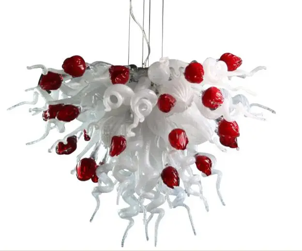 

110v/240v Mini White Romantic Home Lamp Hand Blown Art Glass Chandelier Wholesale
