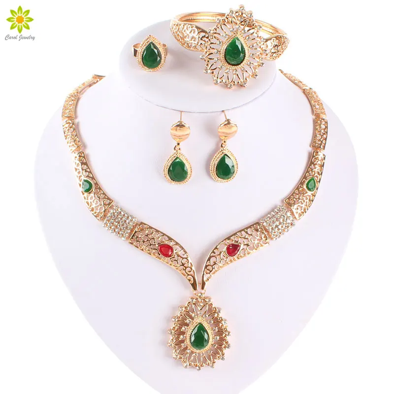 Комплект ювелирных изделий золотого цвета Африканский праздничный костюм