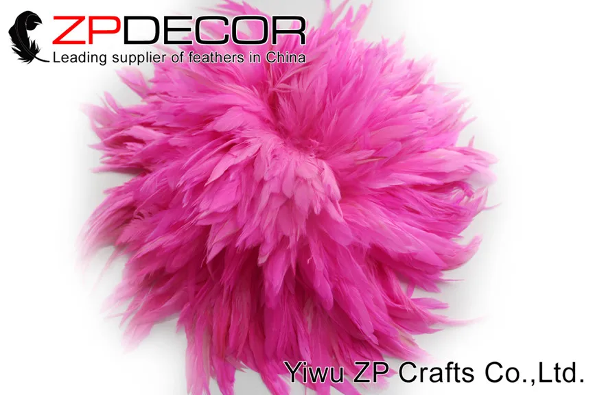 

ZPDECOR 700-800 pcs/lot 6-8inch Costume Accessories Hot Pink Strung Rooster Schlappen Feathers Clothes Design