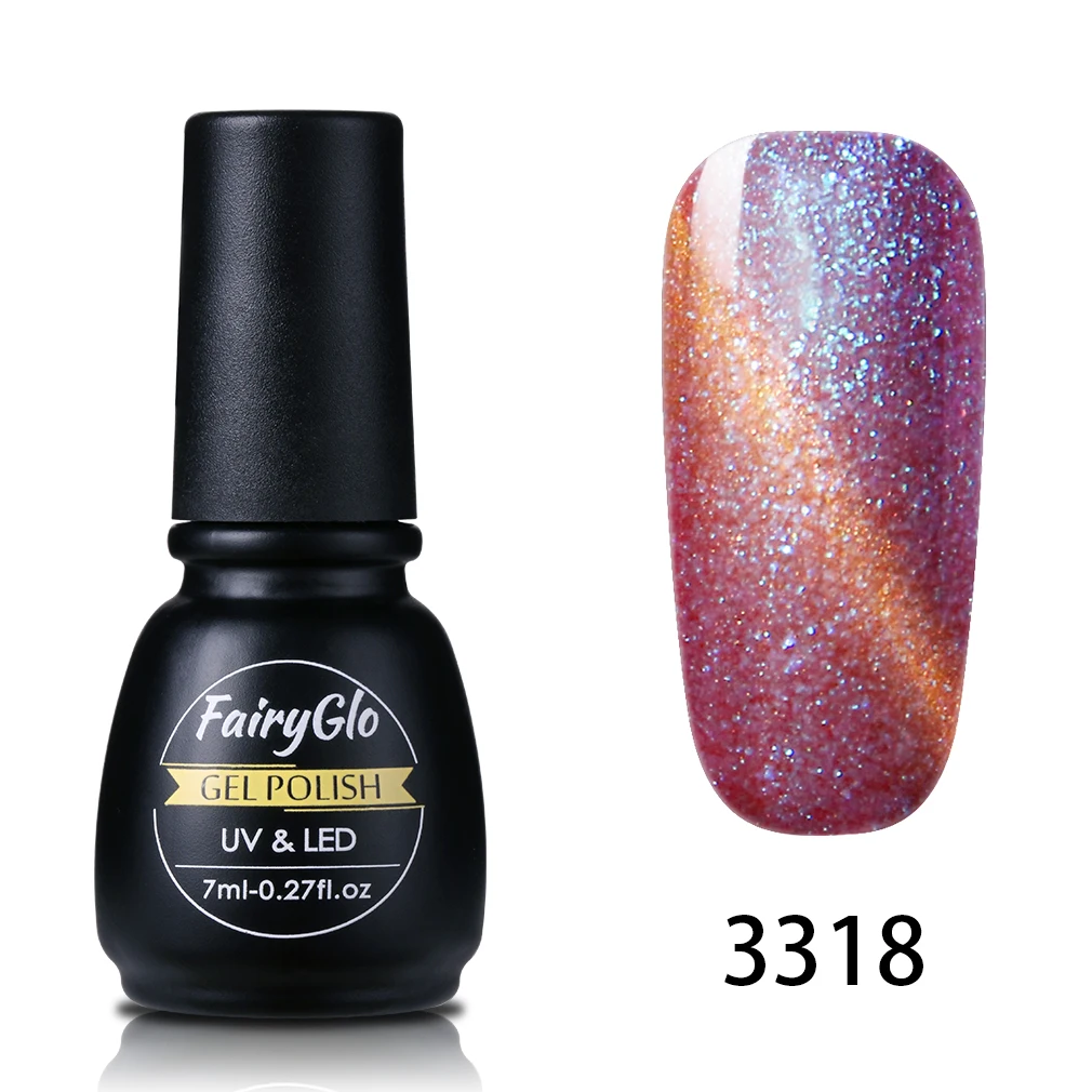 FairyGlo 7 мл Гель-лак «кошачий глаз» УФ светодиодный светильник гель для ногтей Хамелеон Блестящий магнитный гель лак для ногтей длинный последний гель лак гибридный - Цвет: 3318
