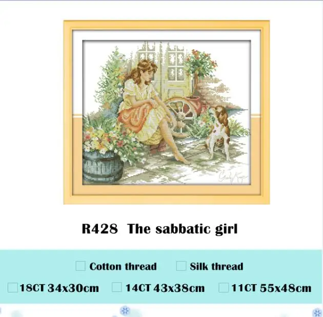 Белый Девушка ходить с лошадью Набор для вышивки крестом люди 14ct 11ct граф Печать холст стежки вышивка Сделай Сам рукоделие ручной работы - Цвет: Белый