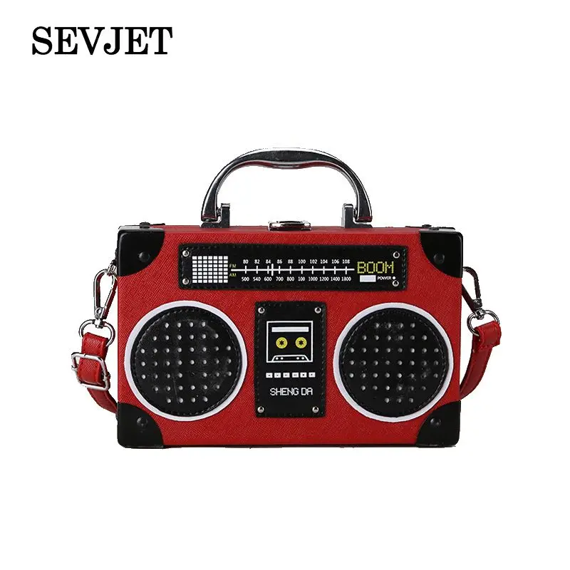 Роскошная дизайнерская женская кожаная сумка с рисунком радио Женская через