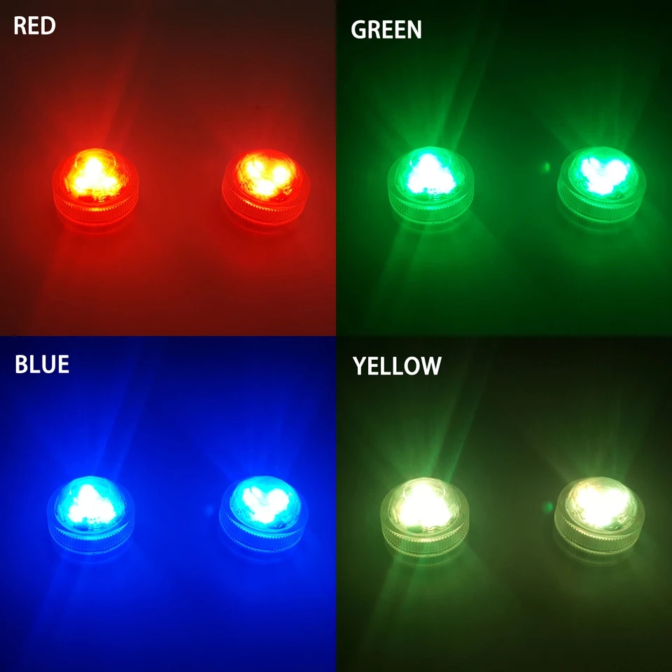 3 светодиода с дистанционным управлением RGB погружной светильник на батарейках