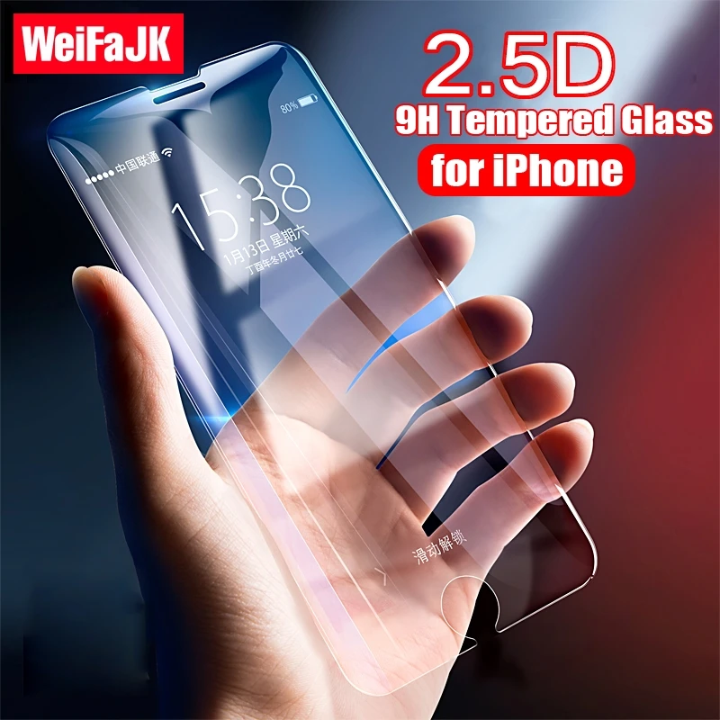 Weifajk Анти Shatter закаленное стекло 2.5D 9h для iPhone 6 7 8 плюс Экран протектор 5S 6S Plus X