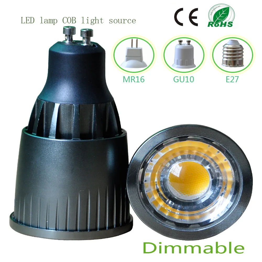 

10pcs/lot 5W 7W 9W Dimmable LED Spotlight Bulb AC85-265V LED COB Spotlight Bulbs Gu10 MR16 COB LED Spotlight Bulb