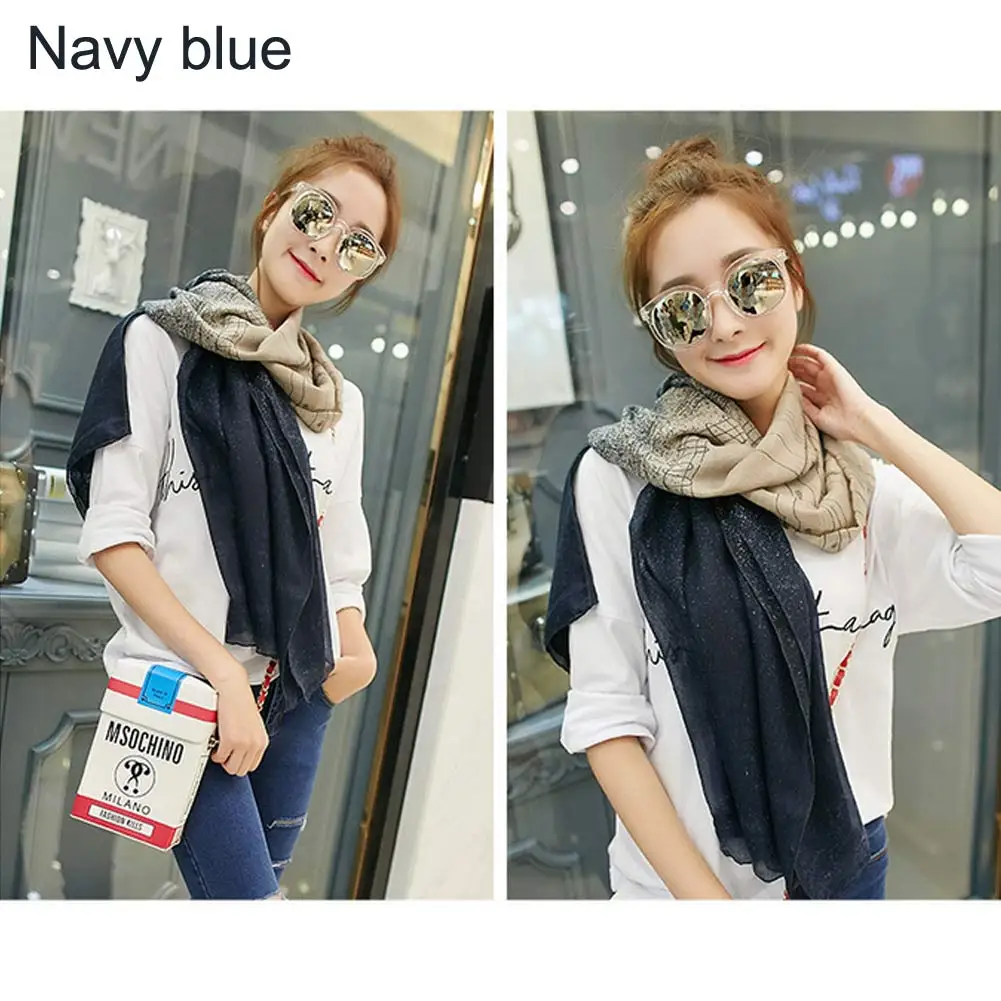 Модный зимний осенний винтажный женский длинный Уютный Шарф из хлопка и льна