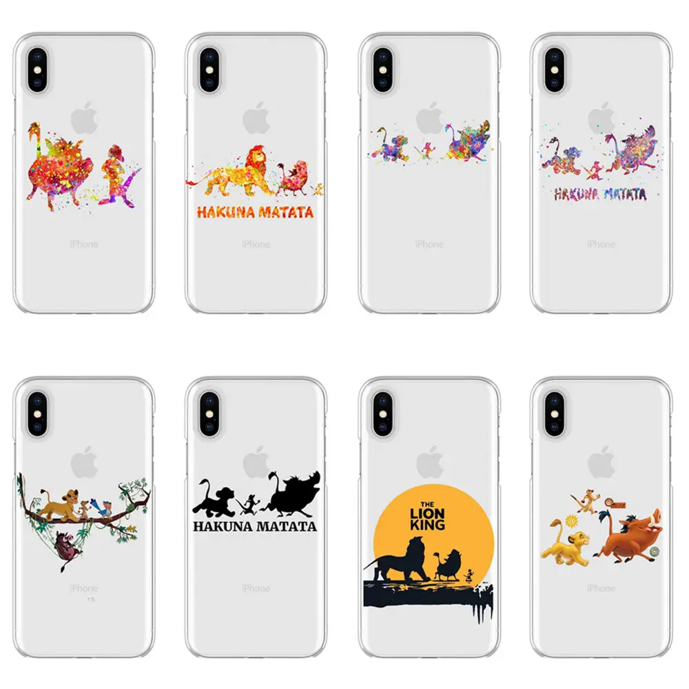 Чехол из мягкого ТПУ для телефона Lion king Pumba HAKUNA MATATA iPhone Max XS XR X10 акварельный чехол 5
