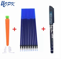 12pcslot erasable pen refill set 0 5mm blueblackred ink pen rod for school office writing supply kids stationery