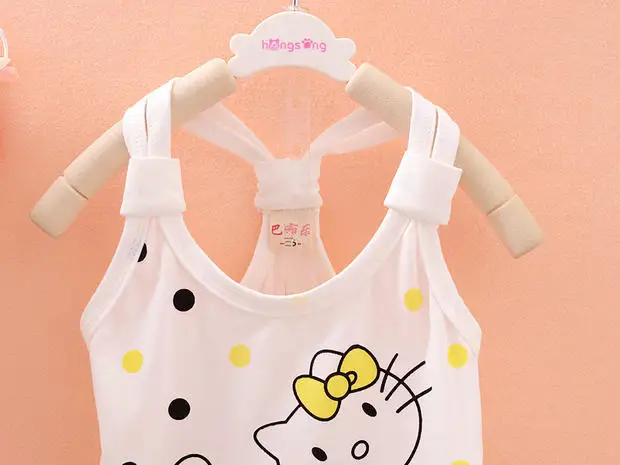 Одежда для маленьких девочек комплекты одежды с принтом Hello Kitty из 2 предметов