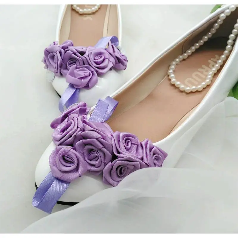 Туфли свадебные фиолетовые с цветочным принтом на среднем каблуке|wedding shoes bride|shoe