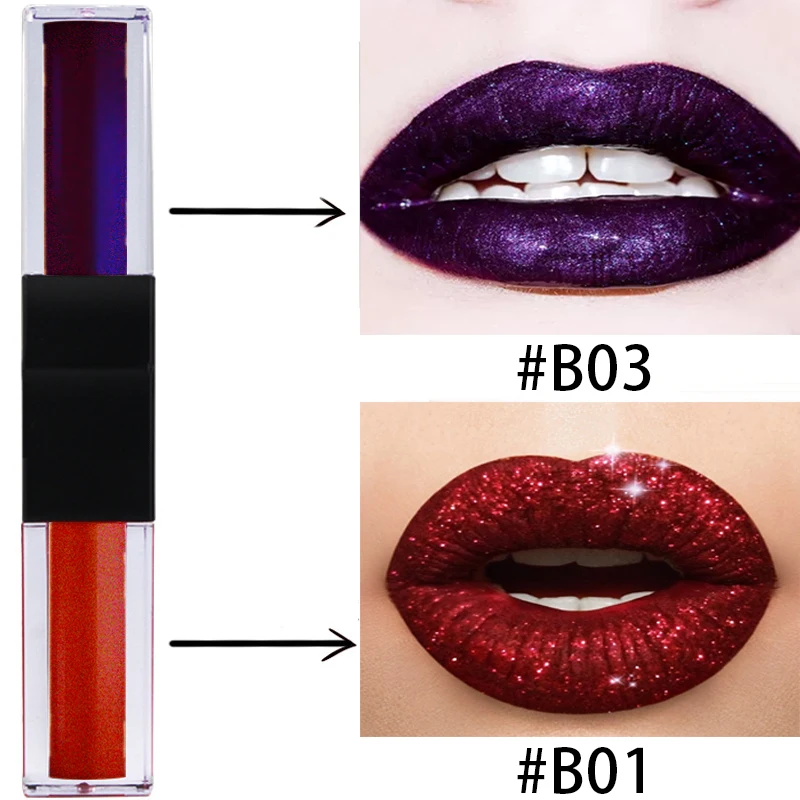 

Фирменный перламутровый блеск для губ без логотипа, двойной перламутровый блеск для губ, стойкий, не выцветающий, антипригарный блеск для г...