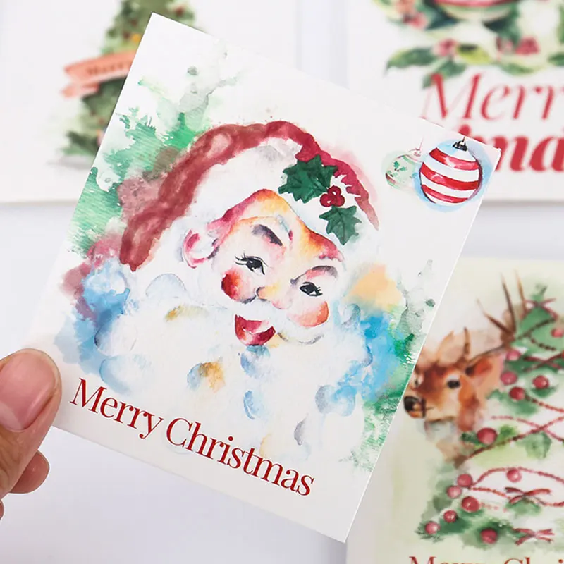 3 шт./лот Рождественская тема складные рождественские открытки с конвертом