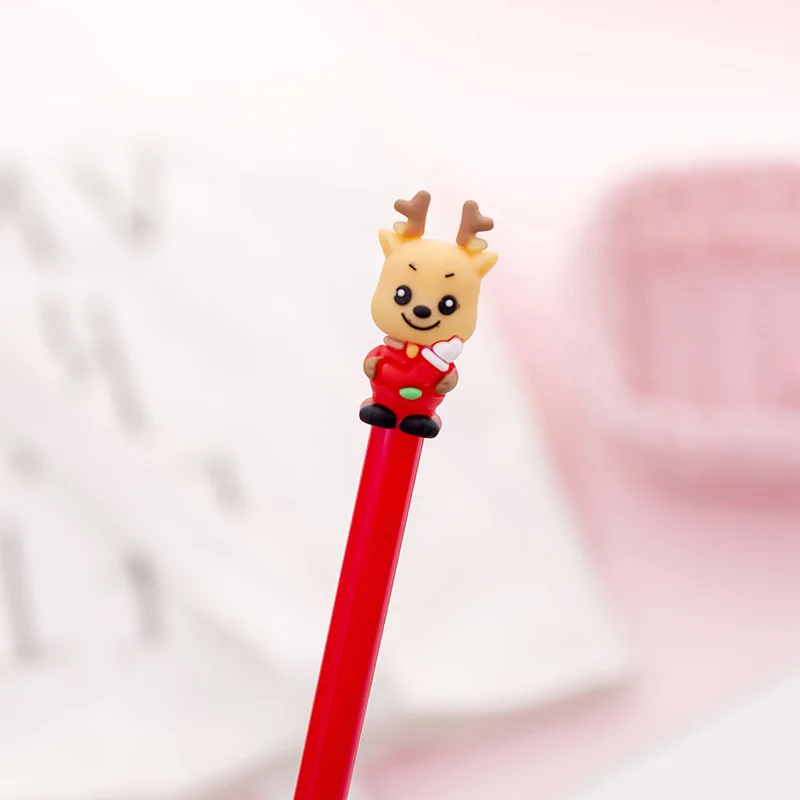 Christmas moose Pen 0.5mm gel pen New Strange Santa Claus cute Pens Stationery Gift Kawaii 23 Colors Office School Supplies - Цвет: 21