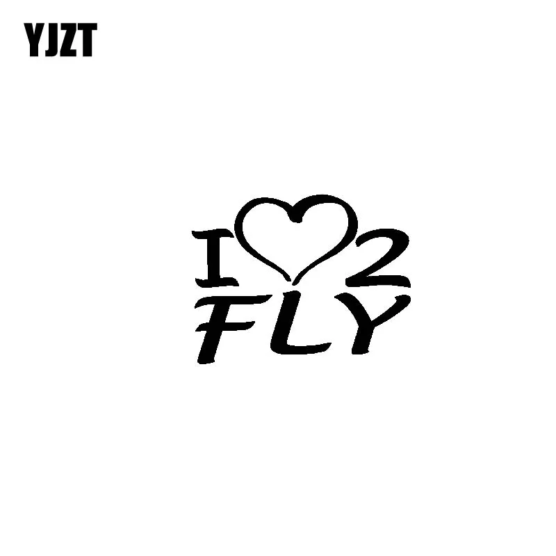 YJZT 14 3 см * 11 1 Слово I Heart To Fly Insect интересная Реалистичная виниловая наклейка