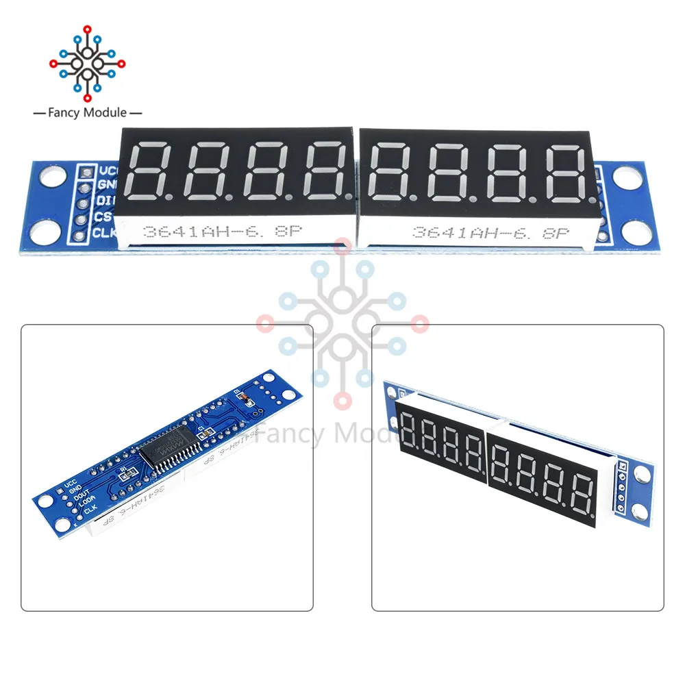 MAX7219 Светодиодный точечный матричный 8 разрядный 7 сегментный цифровой модуль