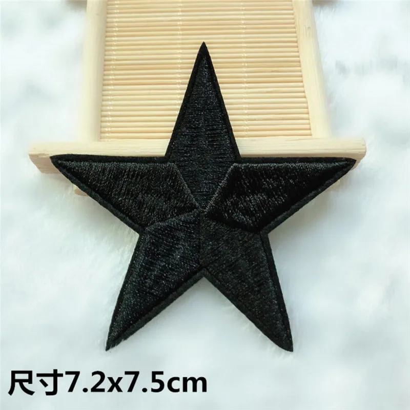 7.2cm x 7.5cm black 20 шт. дешевые различных Цвет утюг на патч для Костюмы аппликация для джинсов DIY аксессуары милые дешевые звезды патчи - Цвет: 7.2cm x 7.5cm black