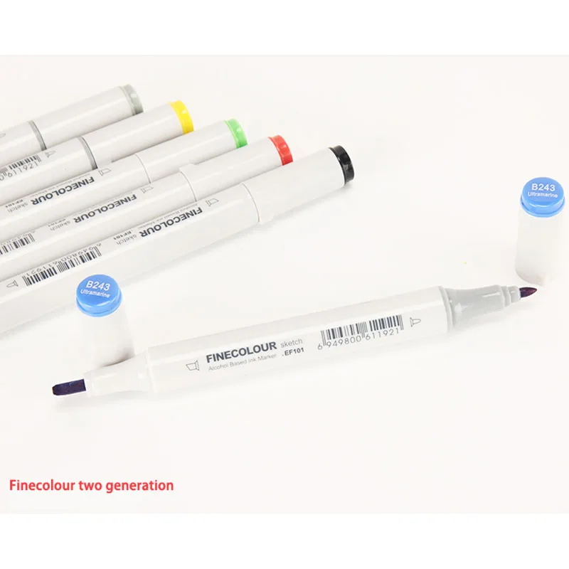 Finecolour 1/2/3 поколения алкоголь жирный с двойной мягкой головкой Марк ручка, ручка для студентов, Рисованные Костюмы кожи Цвет с изображением забавных мультфильмов Ручка Одиночный - Цвет: 2 (Pls note number)