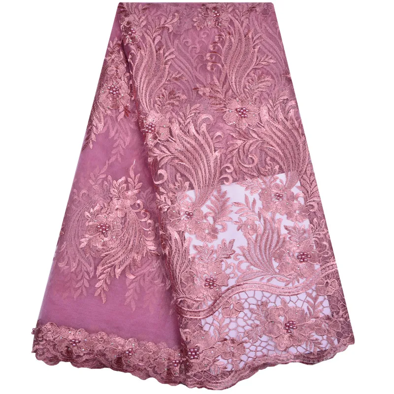 5 Yards African Lace Fabrics For Wedding Dress With Beaded High Quality French Tulle Fabric A1184 | Дом и сад