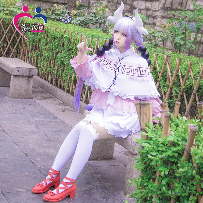 Косплей костюмы Miss Kobayashi's Dragon Maid Kanna Kamui платье для Хэллоуина и вечеринки Kawai