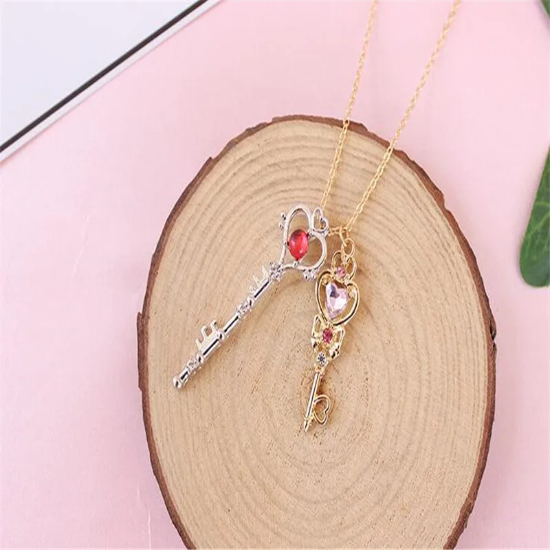 Аниме Сейлор Мун влюбленная палочка Кристалл Косплей ключ кулон ожерелье