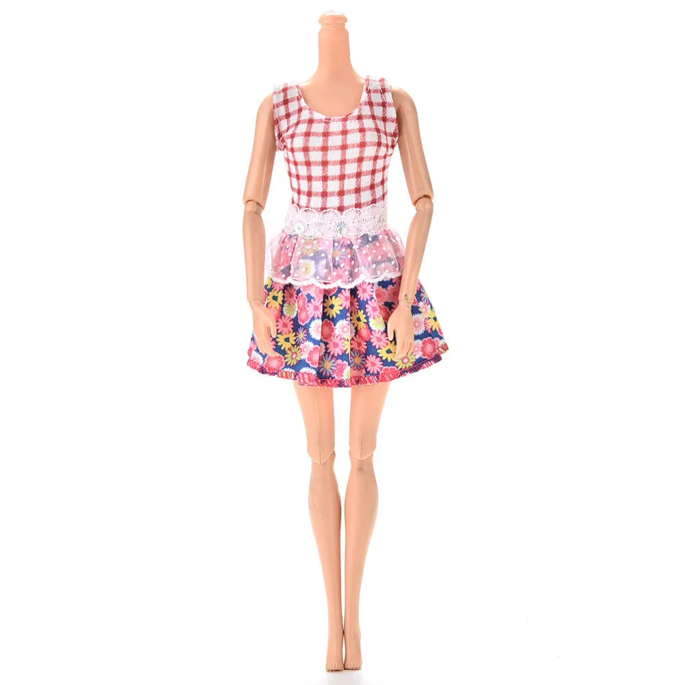 1 шт. кружевное лоскутное платье для куклы с цветочным принтом | Игрушки и хобби