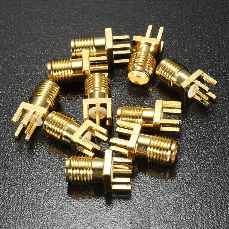 10 шт. 1 6 мм SMA гнездо для паяльной гайки с краями PCB клип прямое Крепление