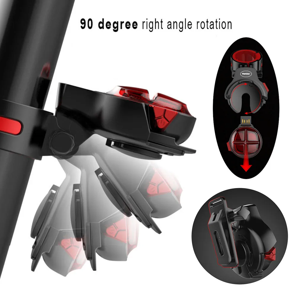 5 Режимов Заднего Света велосипедный светодиодный перезаряжаемый USB умный тормоз