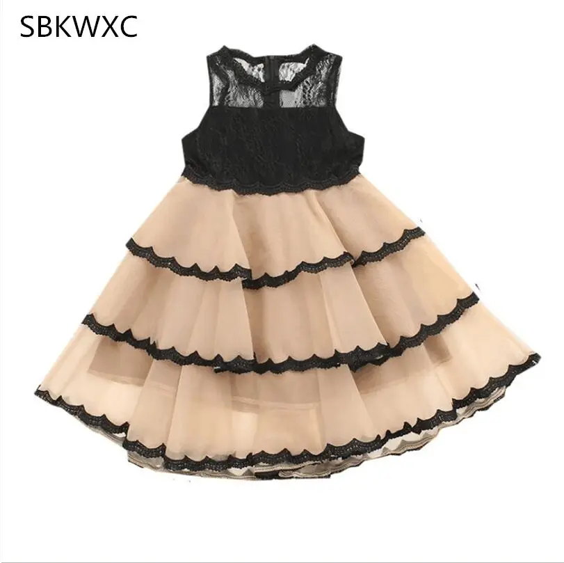 

Girls Dress 2-6Y Lace Layered Dress Girls Kids Wedding Dress Princess Party Pageant Tulle Dress 2-6Y