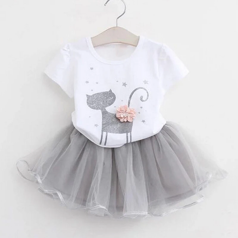 Комплект одежды высокого качества для маленьких девочек футболка с изображением