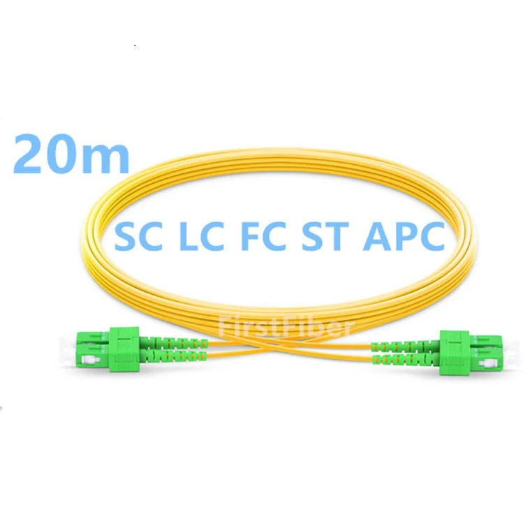 

20m SC LC FC ST APC Fiber Patch Cable Duplex 2 cores Jumper,Patch Cord G657A 2.0mm PVC OS2 SM Bend Insensitive