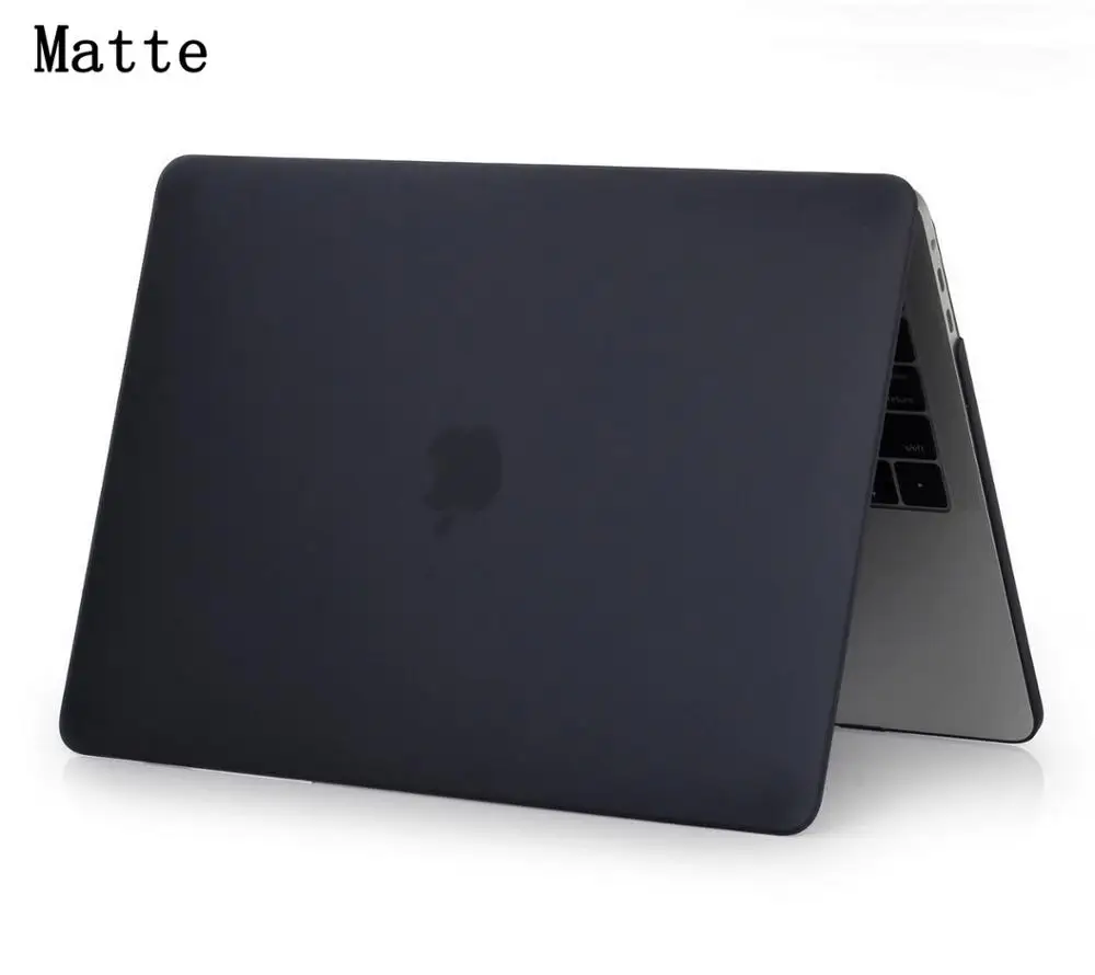 Matte Black Модный Индивидуальный чехол для ноутбука MacBook Air 13 Pro 13 retina 11,6 12 13,3 15,4 дюймов с сенсорной панелью ID A1932 - Цвет: Matte Black