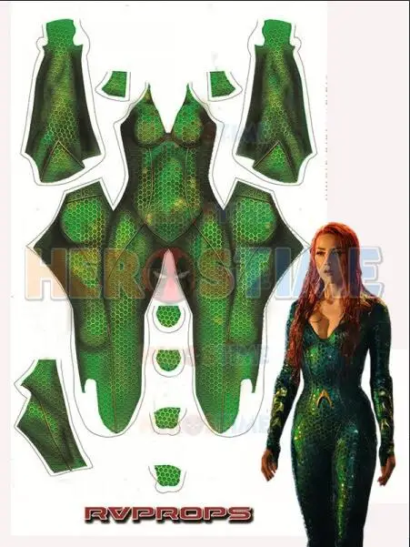 Mera Aquaman 3D принт спандекс зентай костюм для косплея супергероя девочек на заказ