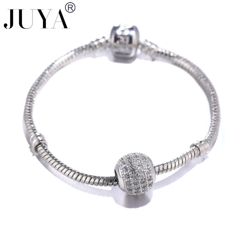 Pandora17 17-22 см медная цепочка со змеей застежка браслет ручной работы оригинальные бусины сердце талисман Микки Браслеты и браслеты для женщин pulseira - Окраска металла: Pandora17