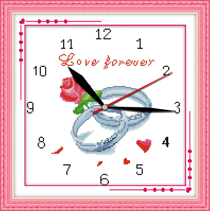 Набор для вышивки крестом Happy forever 14ct 11ct Печать на холсте настенные часы Вышивка