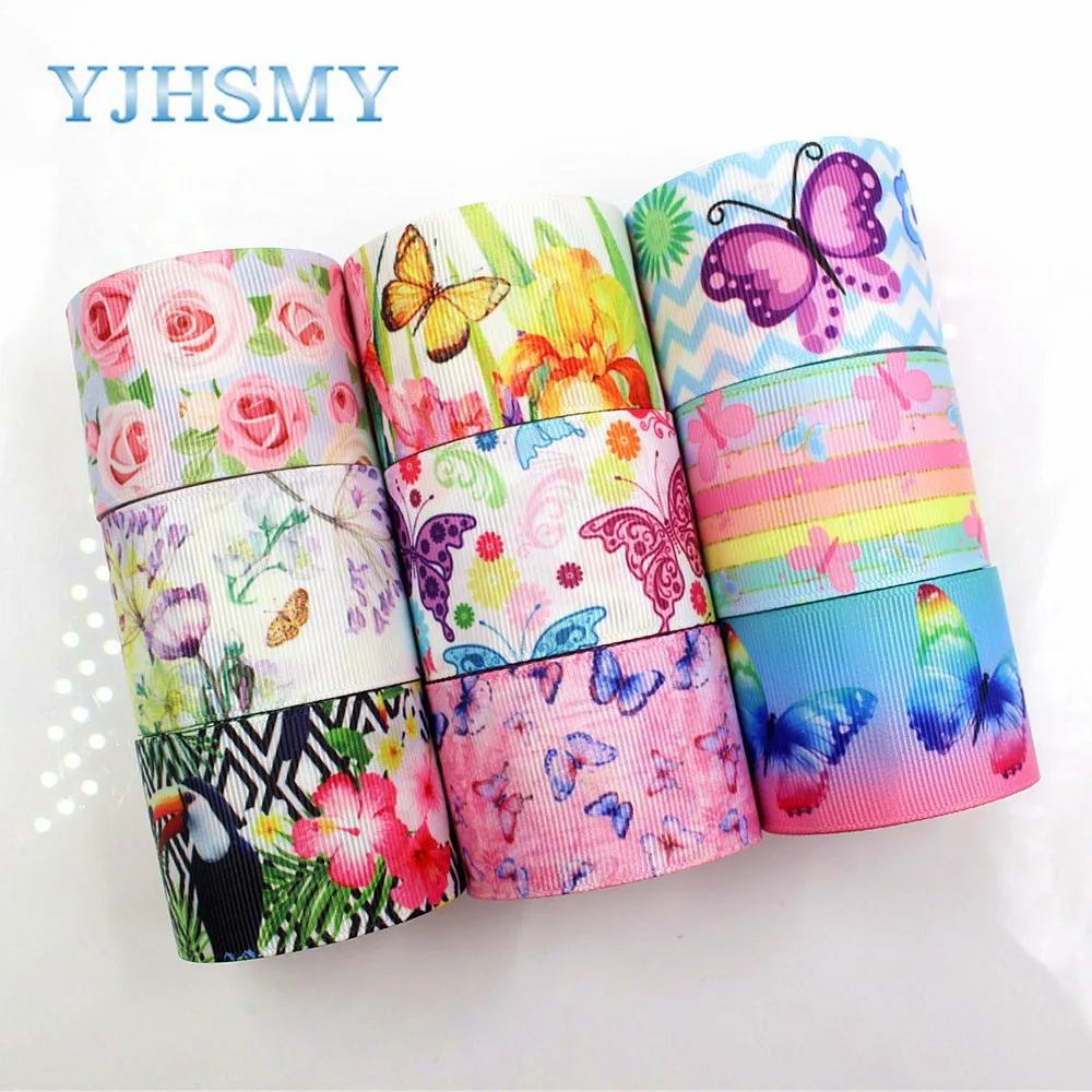 YJHSMY C 18317 33 10 ярдов 38 мм мультфильм печатных grosgrain ленты DIY ручной работы аксессуары