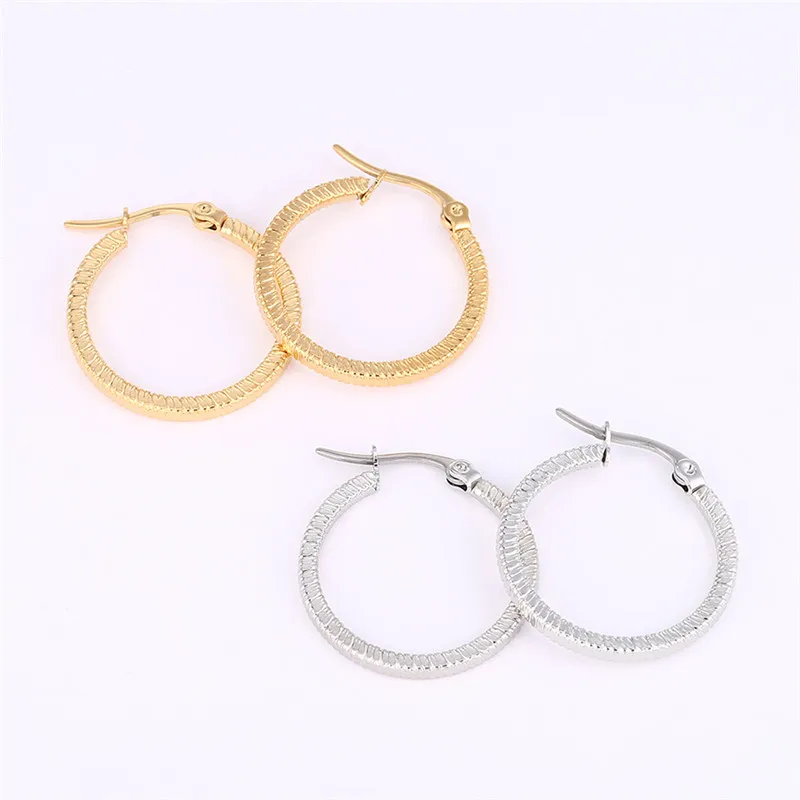 Женские серьги-кольца из нержавеющей стали круглые большие сережки