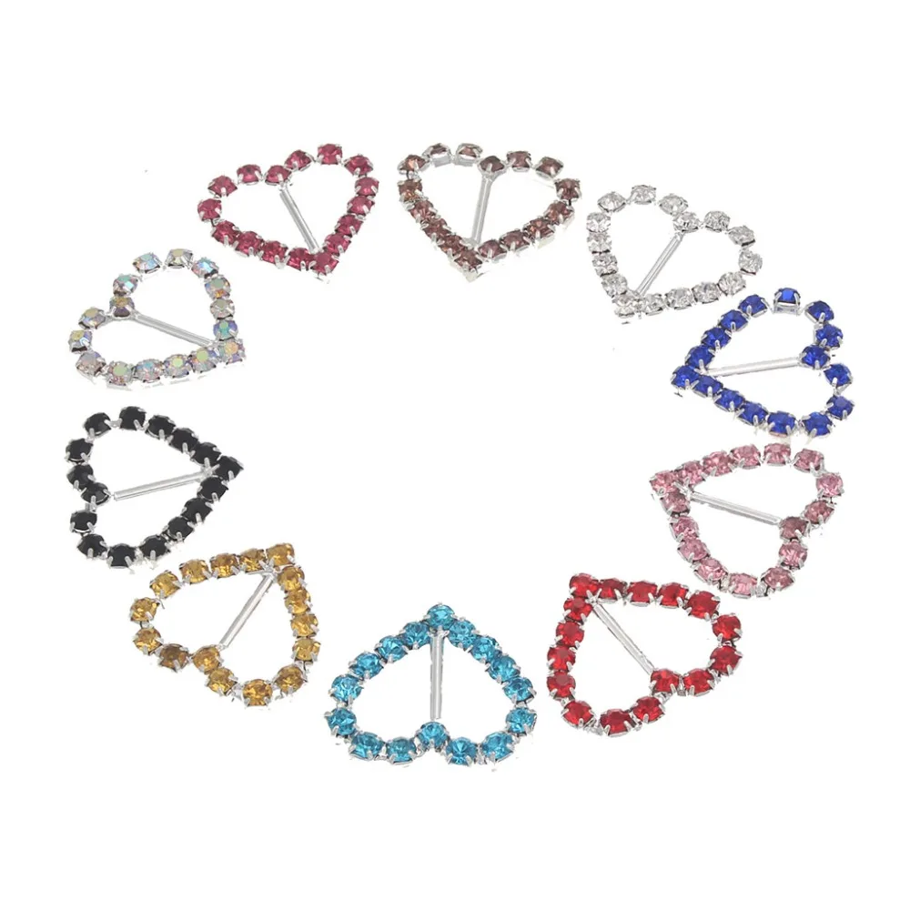 Серебряные стразы 21 мм украшения DIY лента ползунок аксессуары 10 штук|Пряжки и