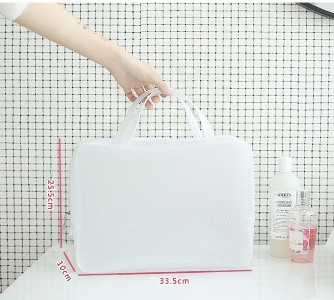 D Rangement Maquillage прозрачный мешок водонепроницаемый белый замок на молнии для хранения одежды сумки Porta дорожный шампунь косметический Органайзер - Цвет: D