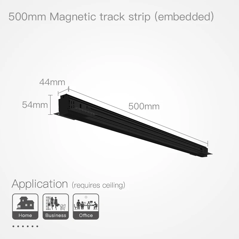 0.5M Recessed Track Креативный магнитный держатель лампы Алюминиевый 0,5 м 1 м потолочный встраиваемый подвесной светодиодный светильник с магнитным креплением - Испускаемый цвет: 0.5M Recessed Track