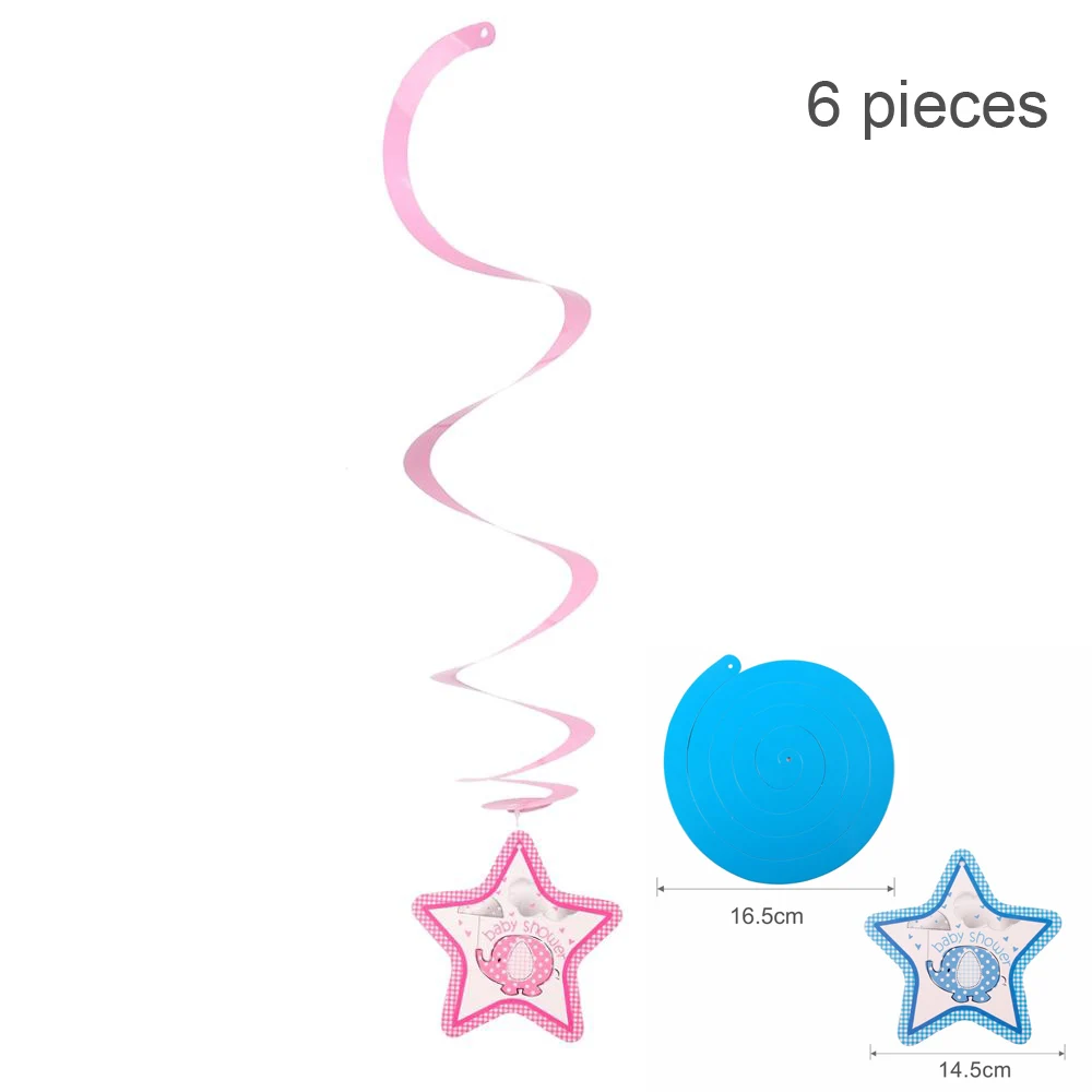 6pcs Pink Star Huiran 1st с днем рождения воздушные шары розовый девочка синий мальчик баллон Единорог латексные конфетти для воздушного шара балон Baby Shower Декор Baloes - Цвет: 6pcs Pink Star