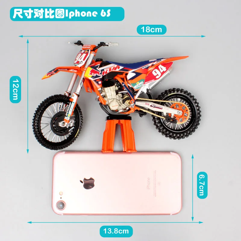 1:12 Масштаб KTM 450 SXF Красный № 94 Кен Роксен Мотокросс быка Байк транспортных средств Реплика мотоцикл литья под давлением модели игрушки