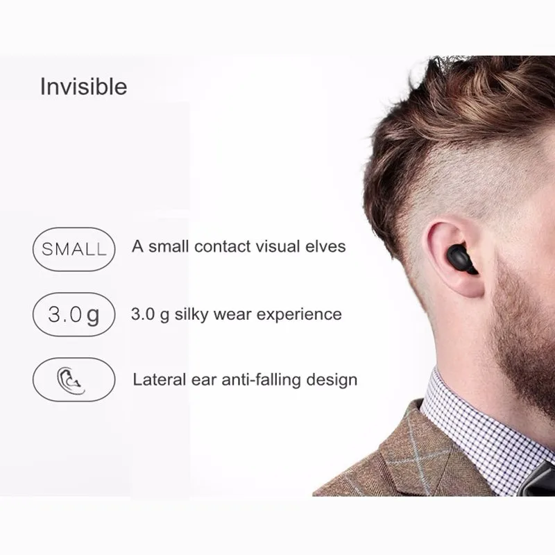 Bluetooth наушники беспроводные мини невидимые с шумоподавлением гарнитура