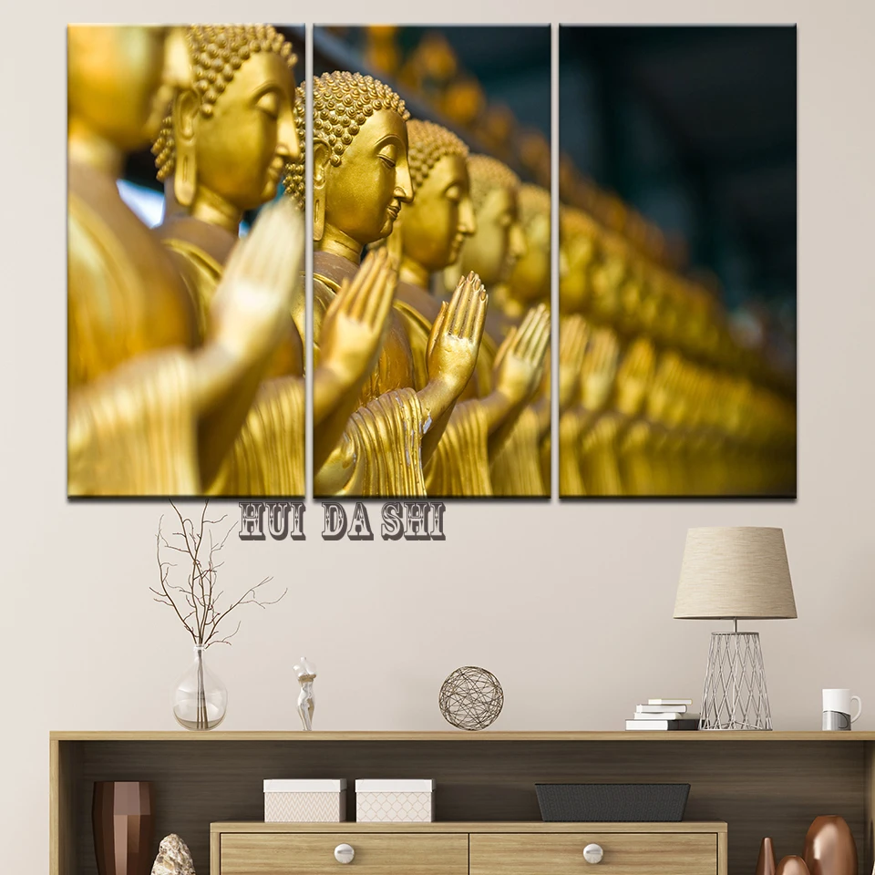 Painting Canvas Living Room Modern Home Decor Poster Modular 5 Panel Buddha Statue Face HD Printed Wall Art Framework Picture | Дом и сад